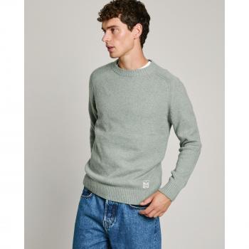 Jersey de Hombre Pepe Jeans Cred, Cuello Redondo, Manga Raglán, Verde Winter Mint Green, Talla XXL