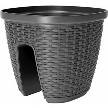 Maceta Poética para Barandilla Casa Mesh Plástico Granito 30x30x26 cm - Fácil Cuidado Hogar