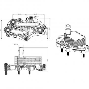 Enfriador de aceite NRF 31842 - Enfriador de aceite para motor, compatible con diversos modelos, fabricado en aluminio, diseño compacto y ligero, eficiente en la transferencia de calor