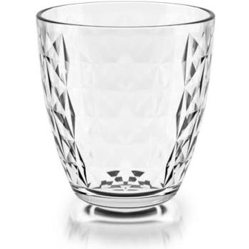 Set de 6 Vasos Bajos de Vidrio Transparente 26CL con Relieve, Apto para Frigorífico, Fácil de Limpiar y 100% Higiénico