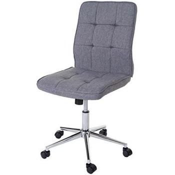 Silla de oficina giratoria Newcastle, taburete de trabajo en tejido gris