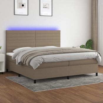 Colchón de cama blanda Paloma LED 200x200cm Tela Gris Topo con luces LED