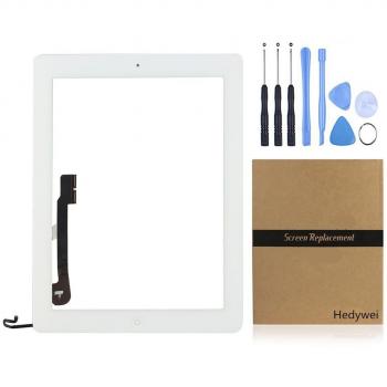para iPad 4 Pantalla Táctil Digitalizador Panel Frontal Reemplazo de Reparación con botón Home, Herramientas y Adhesivo