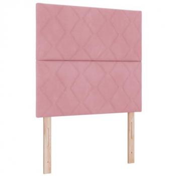Cabecera LED Rosa 100 cm Terciopelo con Luces de Tira