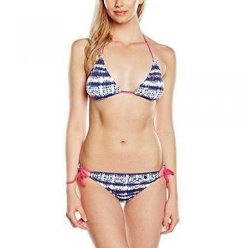 Protest Pono Triangle - Biquini para mujer, color azul estampado, talla M