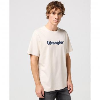 Camiseta Wrangler Logo Écru Ajuste Regular para Hombre