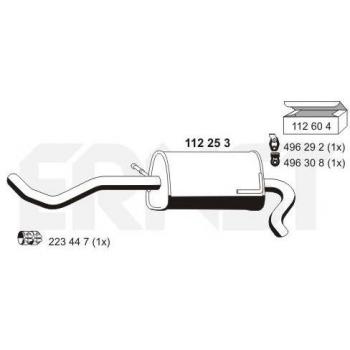 Silenciador trasero ERNST 112253 para Volkswagen Lupo y Seat Arosa