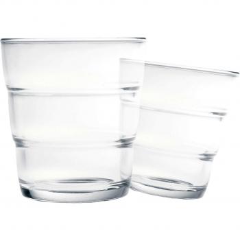 Home Step Vasos Agua, 30 cl, Vidrio, Transparente, 3 piezas