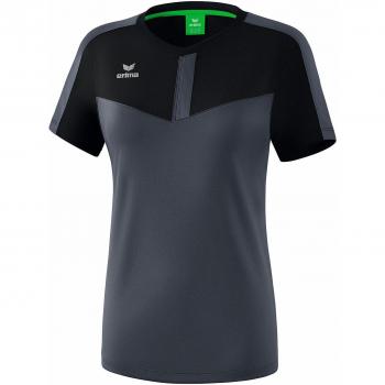 Erima Squad Women's Short Sleeve T-shirt Black / Slate Grey
