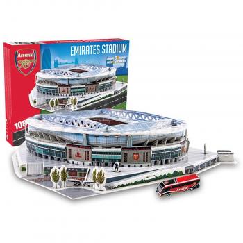 Puzzle 3D del Estadio Emirates de Arsenal FC, Nanostad - 108 Piezas (Licencia Oficial)