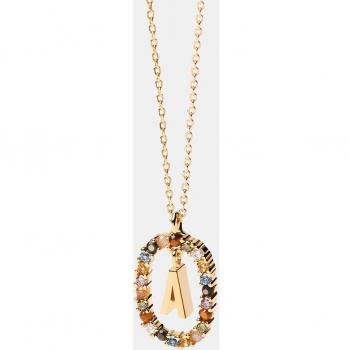 Collar PdPaola The New Letters Collection Letra A de Plata Chapada con Pedrería - CO01-260-U