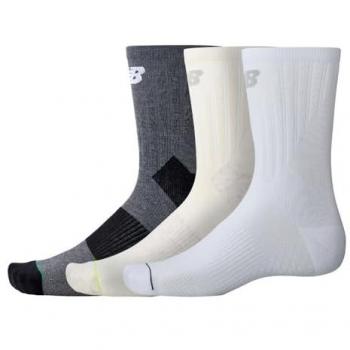 Pack 3 Calcetines New Balance Running Repreve Midcalf blanco, negro, beige multicolor (tamaño S)