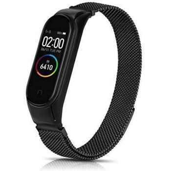 DEOU Metal Correa Compatible con Xiaomi Mi Band 4 Xiaomi Mi Band 3,Pulseras de repuesto Inoxidable Acero Ajustable Metal Correa para Mujer y Hombre