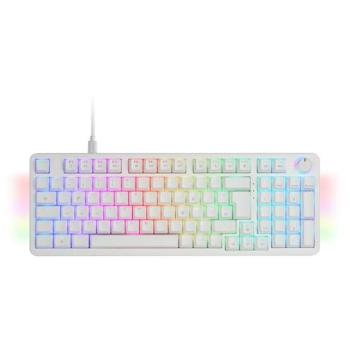 Teclado Mecánico Gaming Mars Gaming MKPRO RGB Chroma, Switches Hot-Swap, Antighosting, Rueda de Control, Software Avanzado, Multiplataforma, Switch Silent, Idioma Español y Blanco