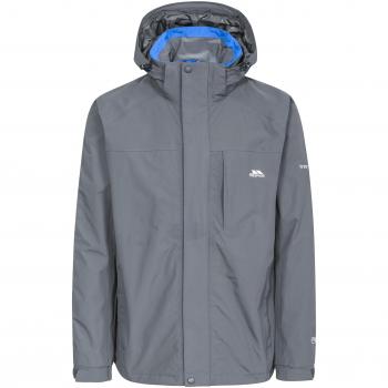 Trespass Hombres de Edwards II Impermeable Lluvia/al Aire Libre Chaqueta con Capucha Oculta, Hombre, Color Gris Oscuro, tamaño Large
