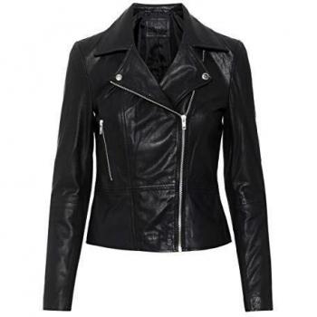 Y.A.S YAS Yassophie Leather Jacket Noos Chaqueta de Cuero, Negro, XS para Mujer