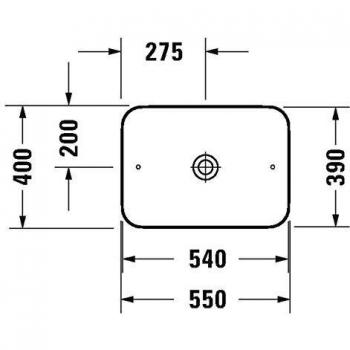 Lavabo sobre encimera Duravit Cape Cod 55x40cm, sin agujero para grifo, sin rebosadero, color blanco mate con WonderGliss