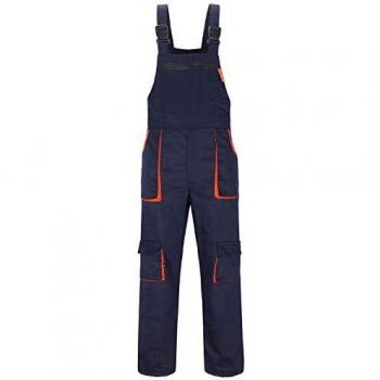 yukirtiq Hombre Pantalones de Trabajo Polialgodón Resistente Mono de Trabajo Ropa Peto de Trabajo Hombre Bolsillos Multiusos, Azul Marino, L