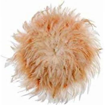Decoración de Pared Redonda de Plumas Rojo Coral Ø40 cm Diseño Boho Juju