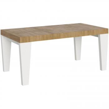 Mesa Extensible Spimbo Mix 90x180/440 cm Tapa Roble Natural - Patas Fresno Blanco