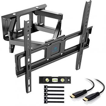 PERLESMITH Soporte TV Pared Articulado Inclinable Y Giratorio – Soporte TV para 32-65 Pulgadas Pantallas – MAX VESA 400x400mm, para Soportar 45kg