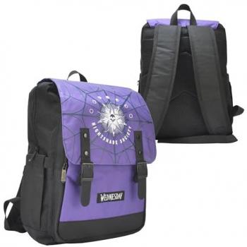 Mochila Grande Nightshade Miércoles de Blue Sky Studios - Para Escuela y Viaje, Correas Ajustables, Licencia Oficial