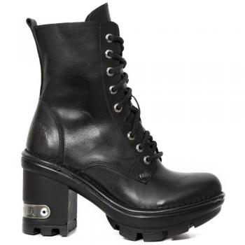 New Rock Neotyre07x-S1 Women's Gothic Black Leather Biker Boots Size EU 41