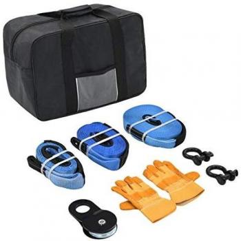 vidaXL Conjunto de correas de remolque para coches 9 piezas