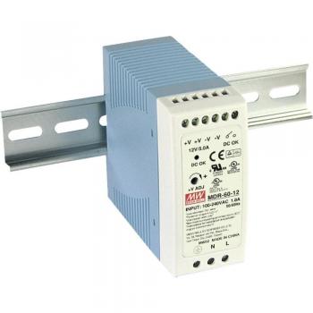 Fuente de alimentación DIN-Rail Mean Well MDR-60-12, 12 V/DC, 5 A, 60 W, 1 salida