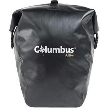 COLUMBUS Alforja para Bicicleta d de PVC Impermeable para Colocar en el Portaequipaje. Sistema de Cierre Enrollable. Capacidad 20 litros. Color Negro.