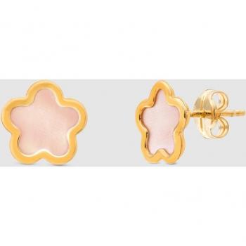 Pendientes de niña El Corte Inglés de oro con nácar y diseño elegante