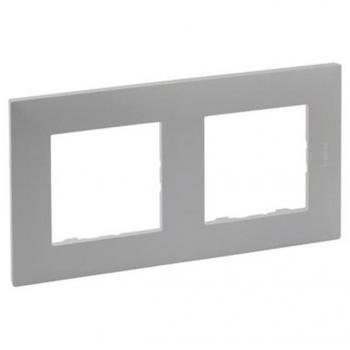 Marco 2 elementos aluminio Legrand Niloe Step 864372