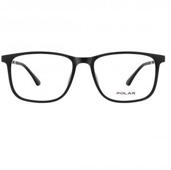 Polar 463 With Clip-On 44 Gafas Recetadas para Hombre Negras con clip-on