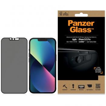 Protector de Pantalla PanzerGlass Privacy CamSlider para iPhone 13/13 Pro, Edge-to-Edge, Antigraffio y Antibacteriano