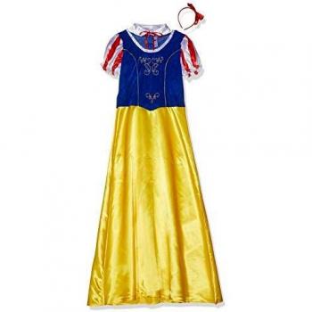 Smiffys-24643L Disfraz de Princesa de Las Nieves, Amarillo, con Vestido, Cuello y Diadema, Color, L-EU Tamaño 44-46