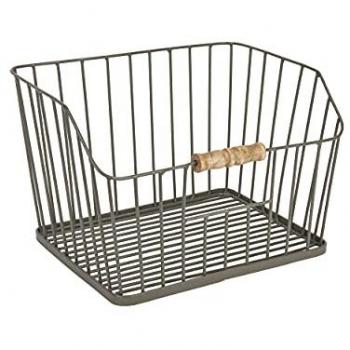 Cesta de Alambre Negro Grande para Almacenamiento de Cocina Vintage Kitchencraft Living Nostalgia