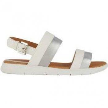 Sandalias de Mujer Geox Modelo Dandra A en Color Blanco y Plateado