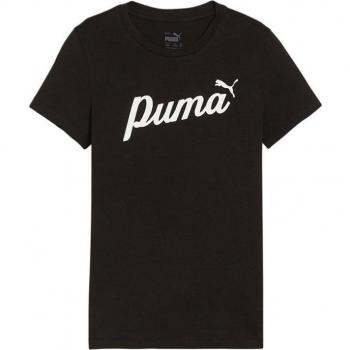 Camiseta Puma Essentials + Script Infantil Negro