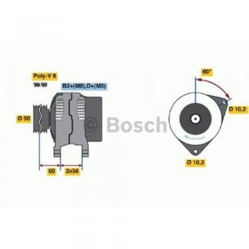 Alternador Bosch 0 986 042 750 - 100 A, 14 V, compatible con Opel Zafira A, Astra G CC y Vectra A Berline