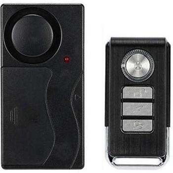 KKmoon 433MHZ Alarama, 105dB Súper Fuerte, Sensibilidad Ajustable, Alarma de Vibración Inalámbrico con Control Remoto, Antirrobo para Moto / Puerata / Ventana