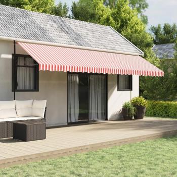 Tela de repuesto de toldo rayas rojas y blancas 6x3 m Vidaxl