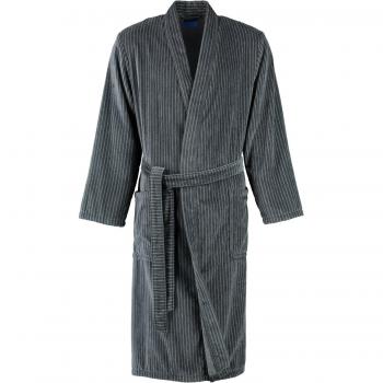 JOOP! Albornoz Kimono Grafito Blanco Hombre Talla 46/48, Largo 125 cm