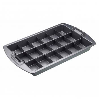 Kitchencraft Chicago metálico profesional antiadherente Brownie lata con separadores y sueltos base, 23 x 33 cm