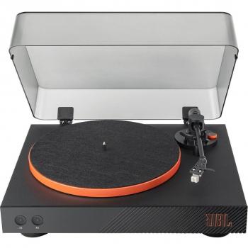 Tocadiscos JBL Spinner BT con Bluetooth y AptX™HD, Cabezal extraíble, Transmisión por correa - Naranja y negro