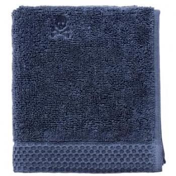 Toalla de Invitados NIDUS 30x50cm 100% Algodón 550GSM Bordado con Logo Scalpers Home Crema y Azul Navy