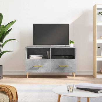 Mueble para TV de madera contrachapada gris hormigón 80x36x50 cm, Mueble de salón, Mesa de TV, Mueble tele