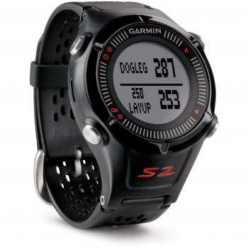 Garmin Approach S2 - Reloj con pulsómetro para golf, color negro / rojo