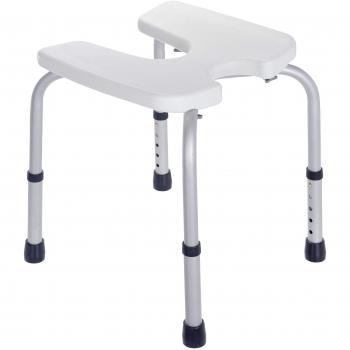 Wenko Taburete Higiénico Ajustable en Altura, Blanco, 49x42x47 cm