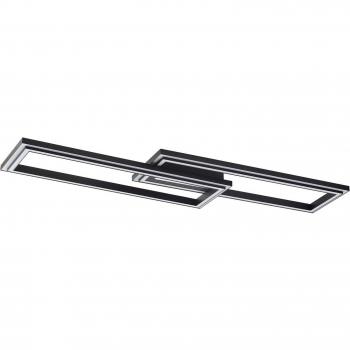 Plafón LED inteligente Lucande Tjado 115 cm negro RGB CCT moderno de metal para salón y comedor