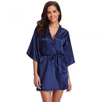 Aibrou Kimono Mujer Batas Cortos Lenceria de Aspecto Brillante